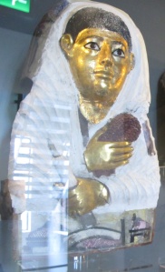 Gilded mummy case of Dion Manchester Museum 2179, Ancient Worlds Gallery